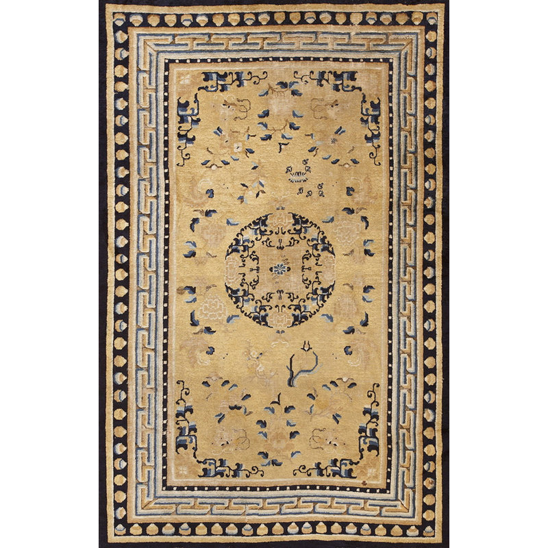 Antique Ningxia Hallway Runner Wool Yellow Rug