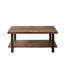 Table basse 41,7 po rectangulaire en bois de pin massif avec tablette de rangement inférieure