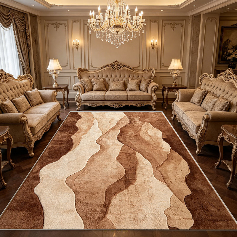 Caramel Mountain area rugs for Living Room, Soft and Comfortable, Suitable for all seasons, easy to maintain, machine washable Indoor floor mat, Under Table Farmhouse suitable for Bedroom, Dining Room, Study, Patio, Balcony, Home Decor