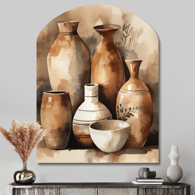 Audette - Arch Boho Pottery, décoration murale asymétrique en métal, H 43 po x l 33 po