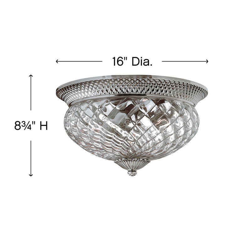 Plantation 3-Light Tropical Flush Mount Ceiling Light