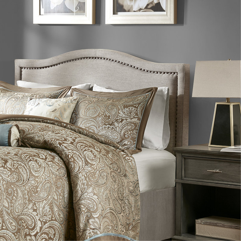 Tête de lit tapissier pour lit - avec garniture cloutée très grand, Très grand lit