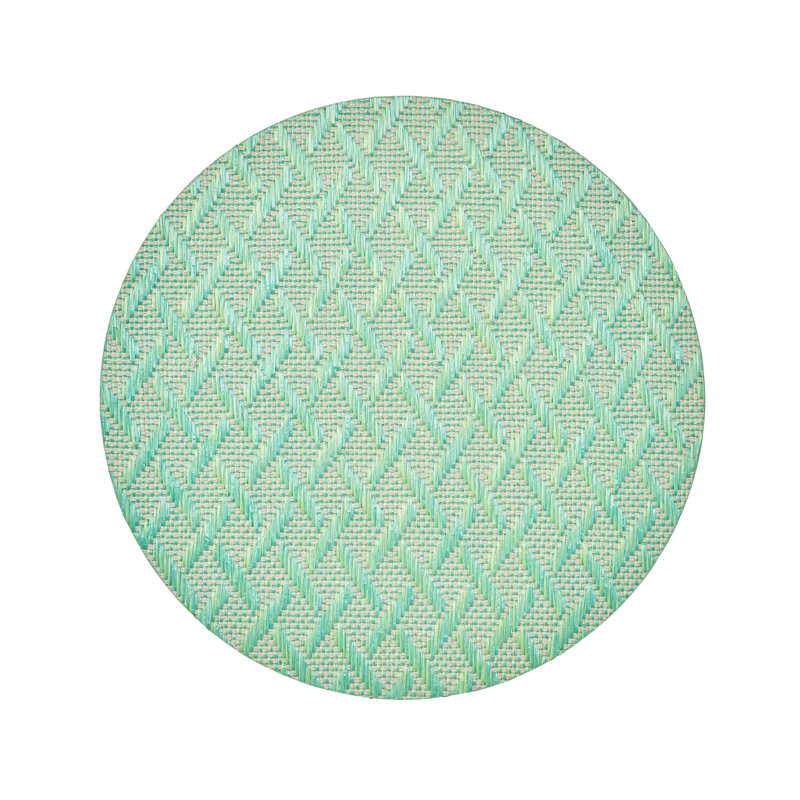 Basketweave Placemat, Marine/Lime