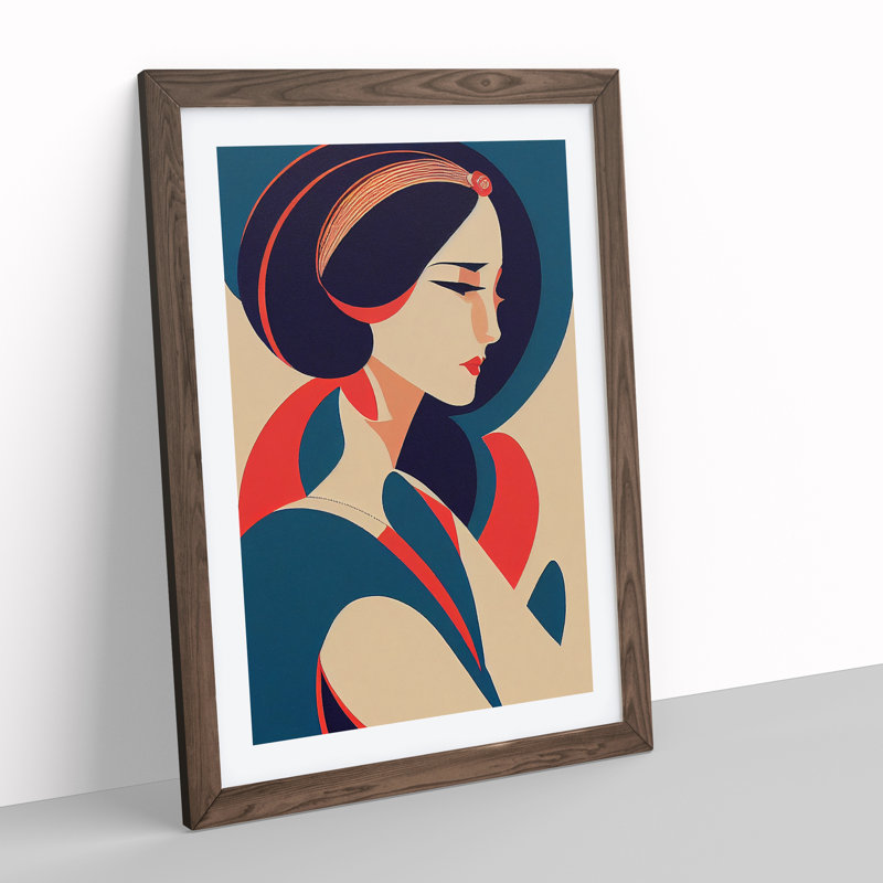 XV1022-775X Art Deco Woman No.5 - Single Picture Frame Print, 46cm H x 34cm W, Brown