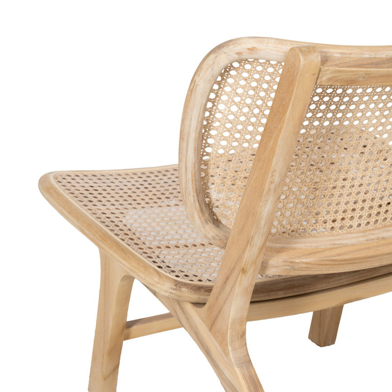 Almendra Upholstered Accent Chair, Natural Wood