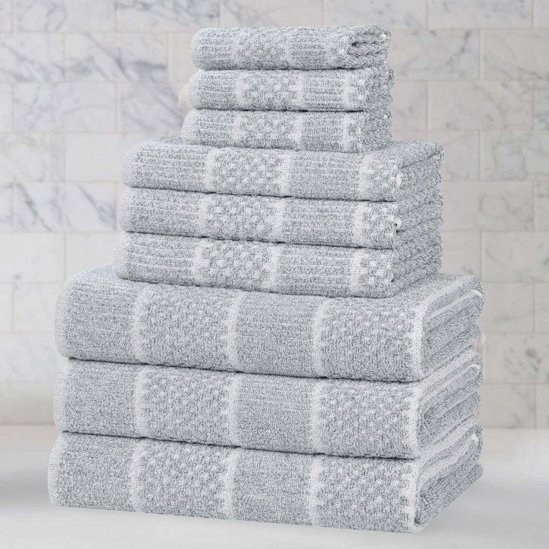 Ensemble de serviettes 9 pièces Supérieur Naples, Bleu denim