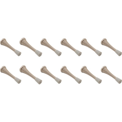 Butoir de porte robuste à ressort Stone Harbor, 3 po, paquet de 12, nickel satiné