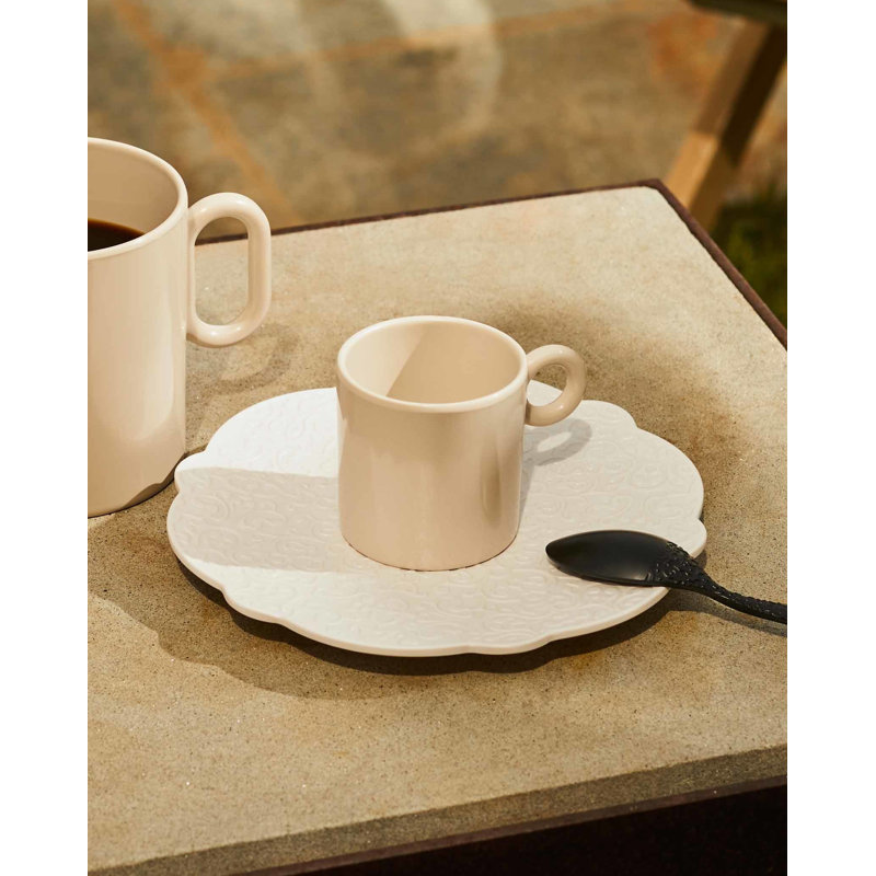 White Melamine Decorative Saucer for Mocha Cup Set of 4