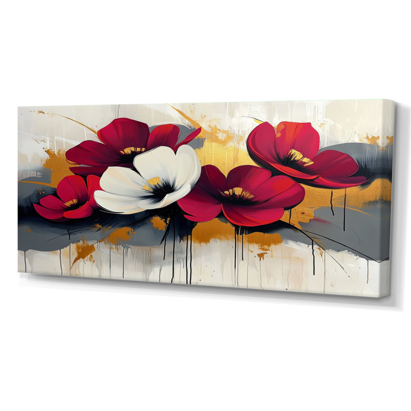 Art mural blanc blanc et bleuet Meadows, Toile tendue sur cadre, H 28 po x l 60 po, Ne s’applique pas
