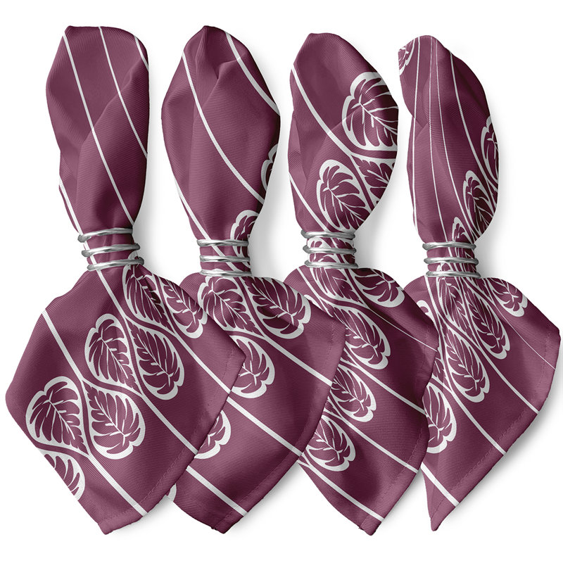 Chyane Polyester Floral Square Napkin, Purple