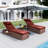 Outdoor Wicker Chaise Lounge Set Patio Reclining Chaise With Side Table And Cushions-1119938760
