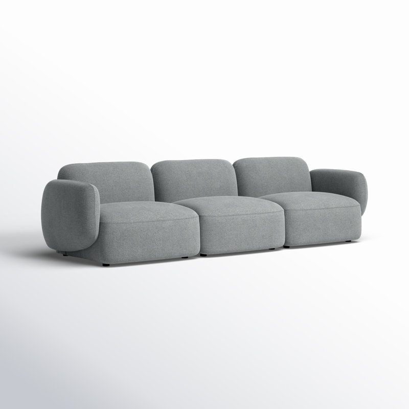 Canapé rembourré 113 po Isles, Chenille gris moelleux