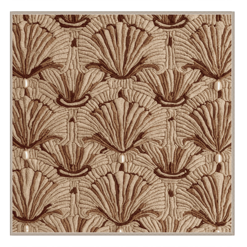 Tapis brun français lavable à la machine, Carré 8 pi