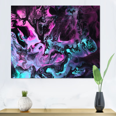 «Neon Green and Pink», reproduction d'art sur toile moderne