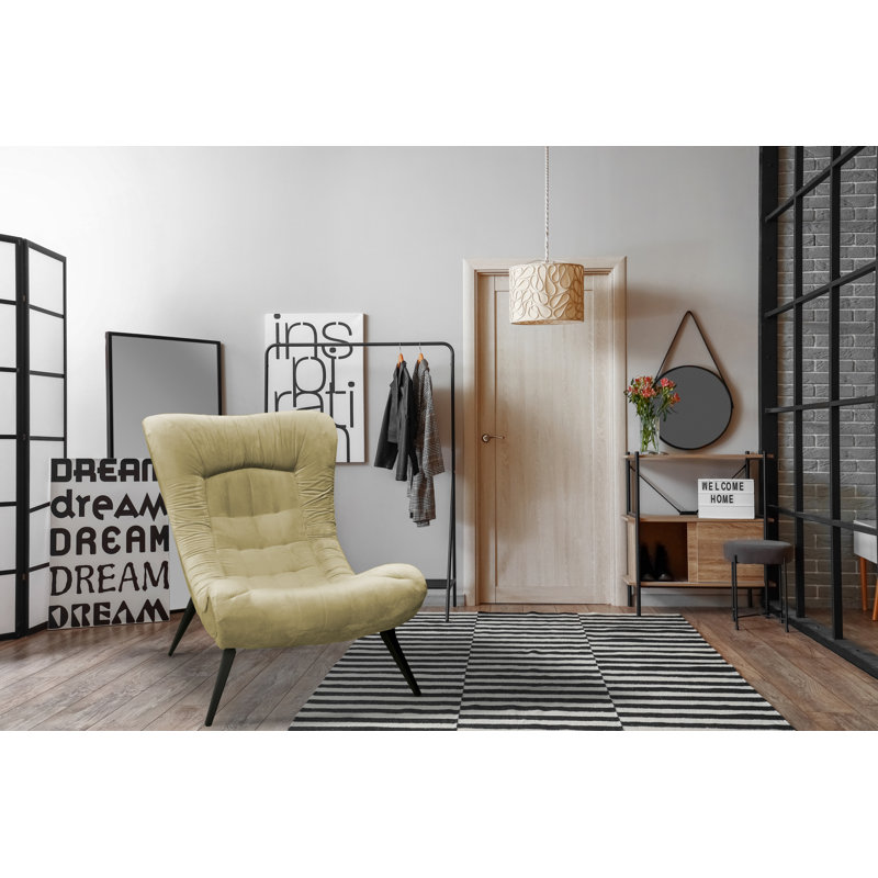 Mascarenaz Upholstered Slipper Chair, Beige