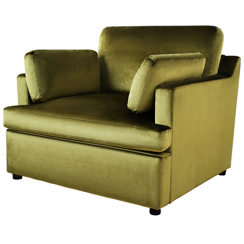 Dyani Upholstered Accent Chair, Green Velvet