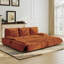 Divan-lit gigogne convertible 3-en-1 94,5 po très grand lit, causeuse multifonctionnelle en velours côtelé orange-130602811-132420581-132420583