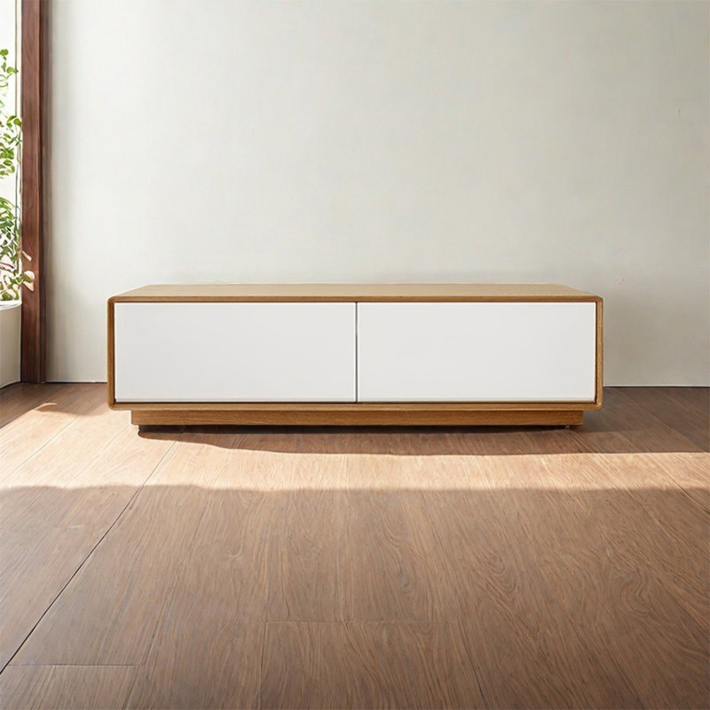 Modern simple rectangular coffee table living room, Burlywood, 13.8" H x 51.2" L x 27.6" W, White