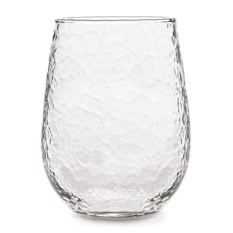 Hammered Libbey Stemless All-Purpose Wine Glasses