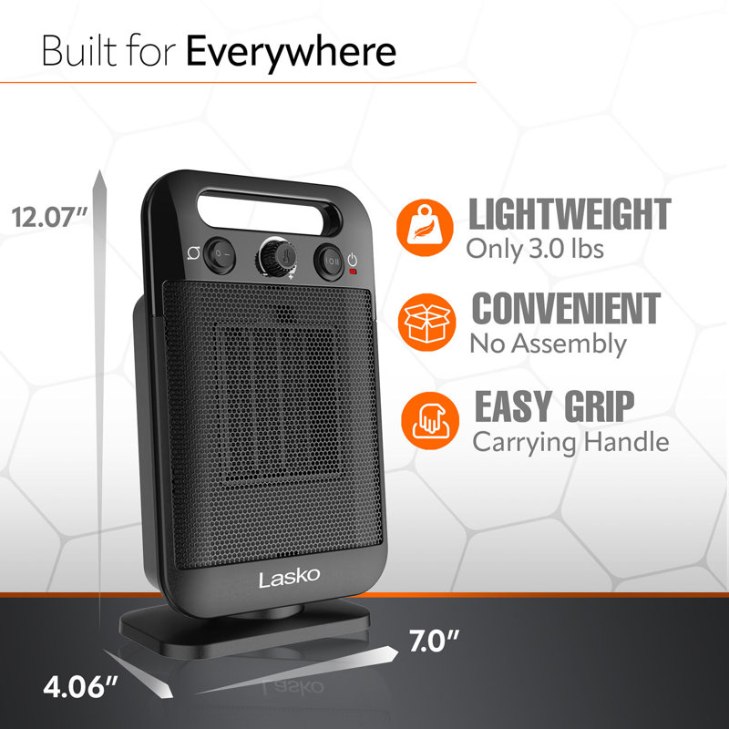 Lasko 1 BTU Electric Tower Space Heater with Adjustable Thermostat