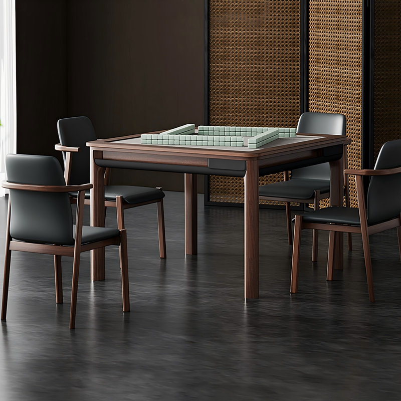 Table de jeu de mahjong carrée en bois massif rétro pour règles chinoises