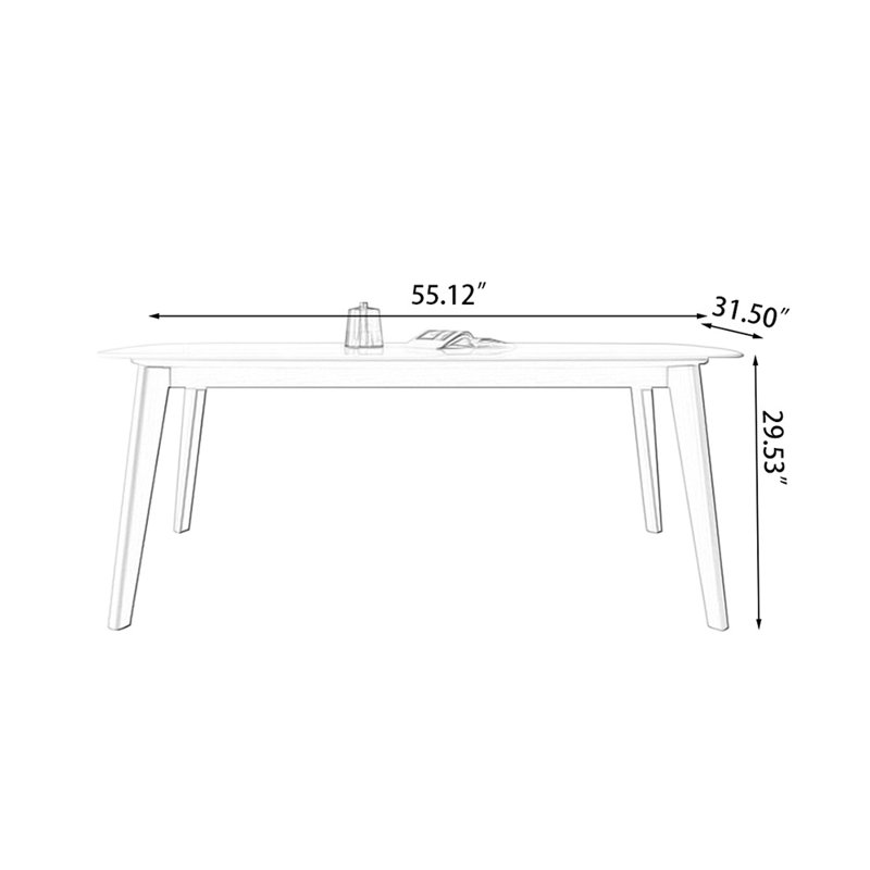 Picture color Rectangular Sintered Stone tabletop Dining Table, 29.53"H x 55.12"L x 31.5"W