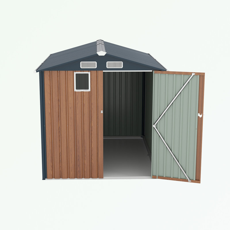 Remise de rangement en acier avec une porte verrouillable, Gris foncé