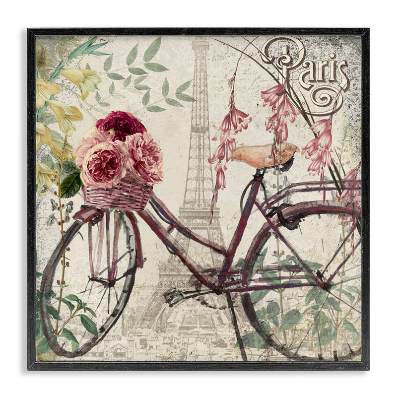 Giclée encadrée rétro, Paris, par Sophie 6, Giclée encadrée noir minuit, H 12 po x l 12 po