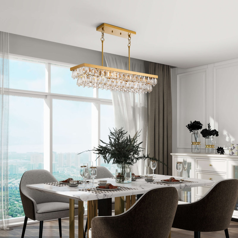 Lustre rectangulaire en cristal 6 lumières Archan