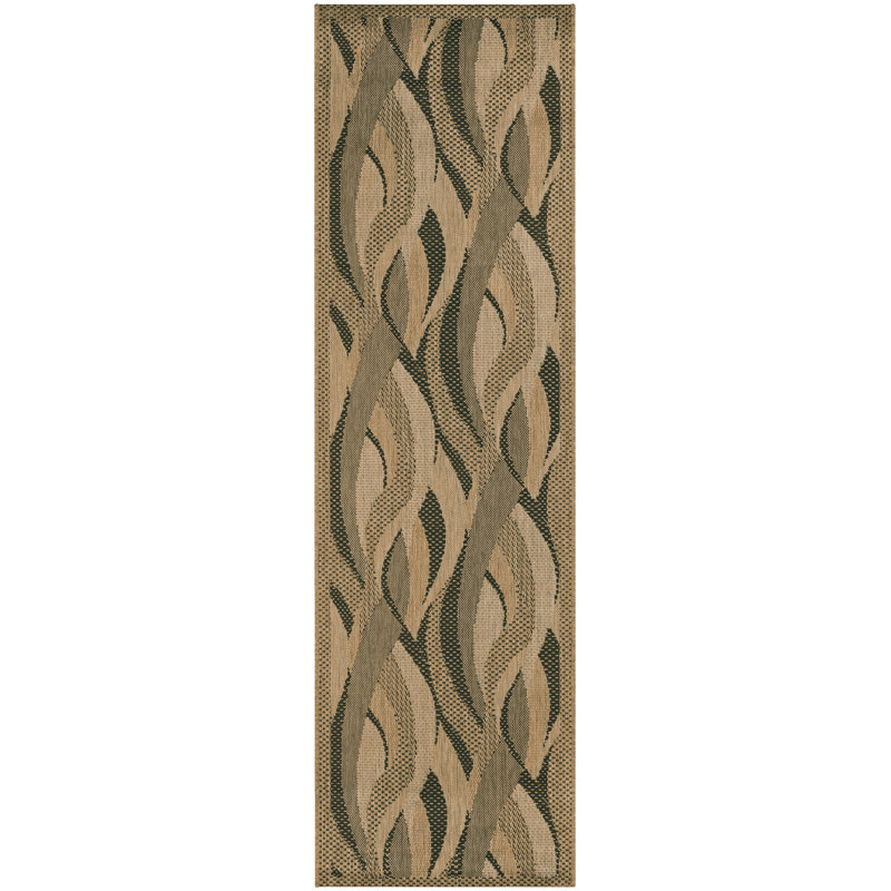 Tapis intérieur noir Del Del Seagrass, Tapis de couloir 2 pi 3 po x 7 pi 1 po