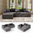 Boneless Modern 104" Padded Plush Corduroy Cloud Sectional Sofa with L-Shaped Chaise and Deep Seating, No Assembly Required, For Living Room Office Apartment-112015408