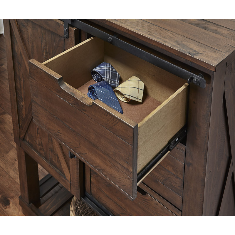 Commode 3 tiroirs Carney, Bois d’œuvre rustique