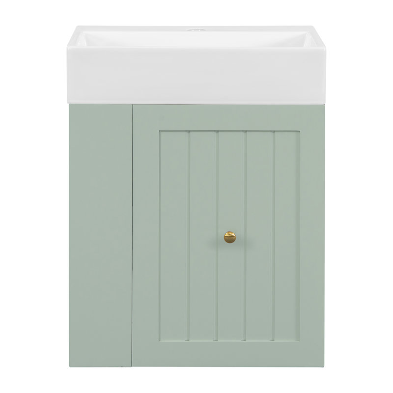 20-Inch Bathroom Vanity With Ceramic Sink, Green
