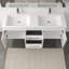 Ensemble de meuble-lavabo mural double 60 po avec surface solide Avalia-576473289