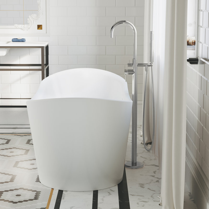 Robinet de baignoire autoportant Ivy en nickel brossé, Nickel brossé