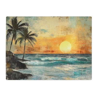 Sunset  Glass Chopping Board