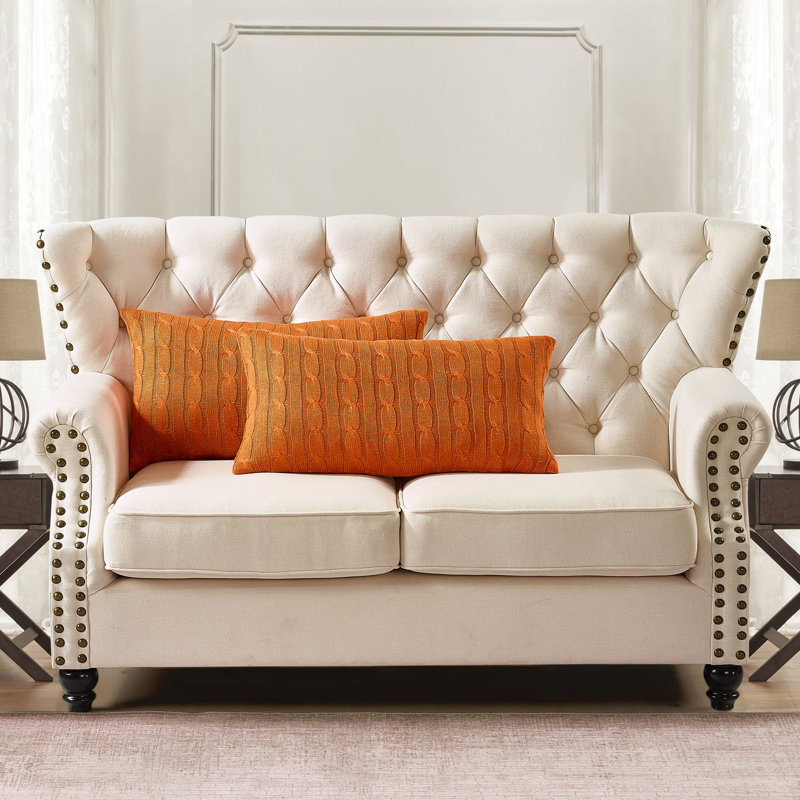 Rectangular Lumbar Cushion Cover, Burnt Orange