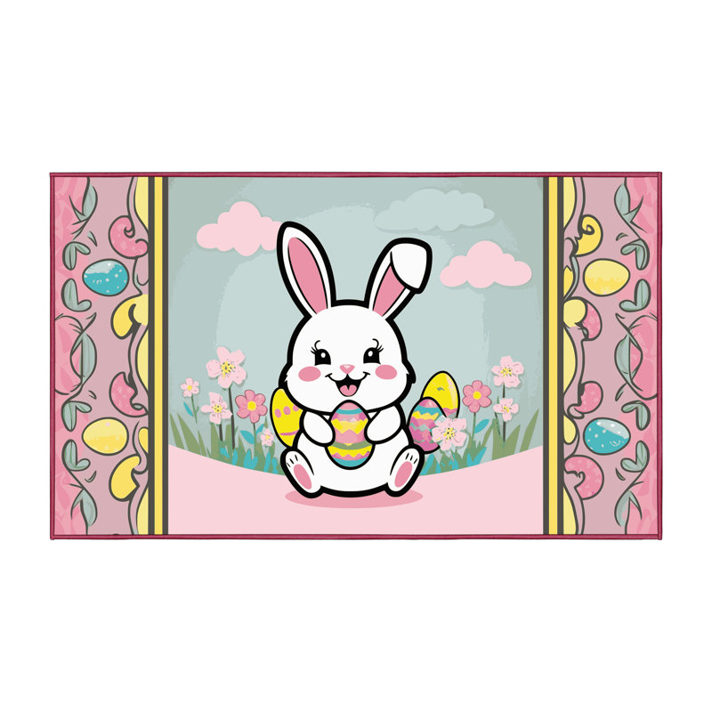 The Holiday Aisle® Easter Spring Holiday Rug, Rectangle 7' x 10'