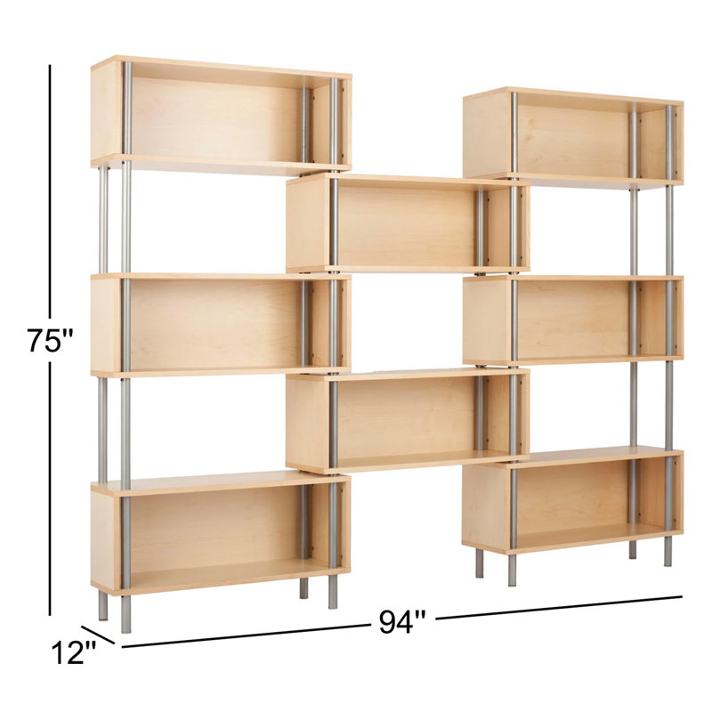 Chicago Bookcase, Steel/Maple