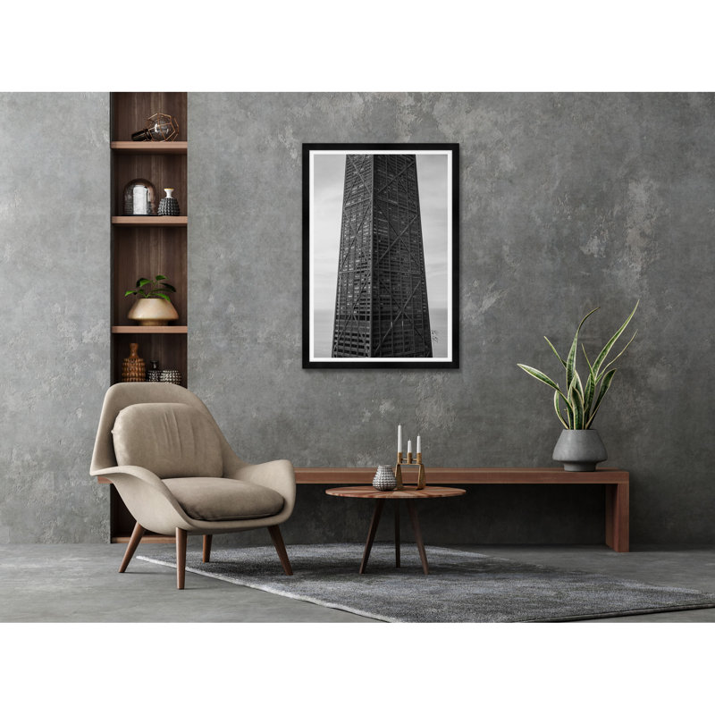 Hancock en noir et blanc, Noir, H 42 po x l 29 po x P 1,5 po, Lustre photo encadré