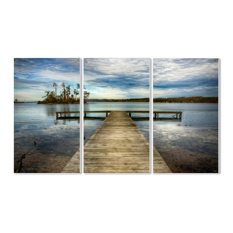 Ensemble de 3 plaques murales "dock looking island"