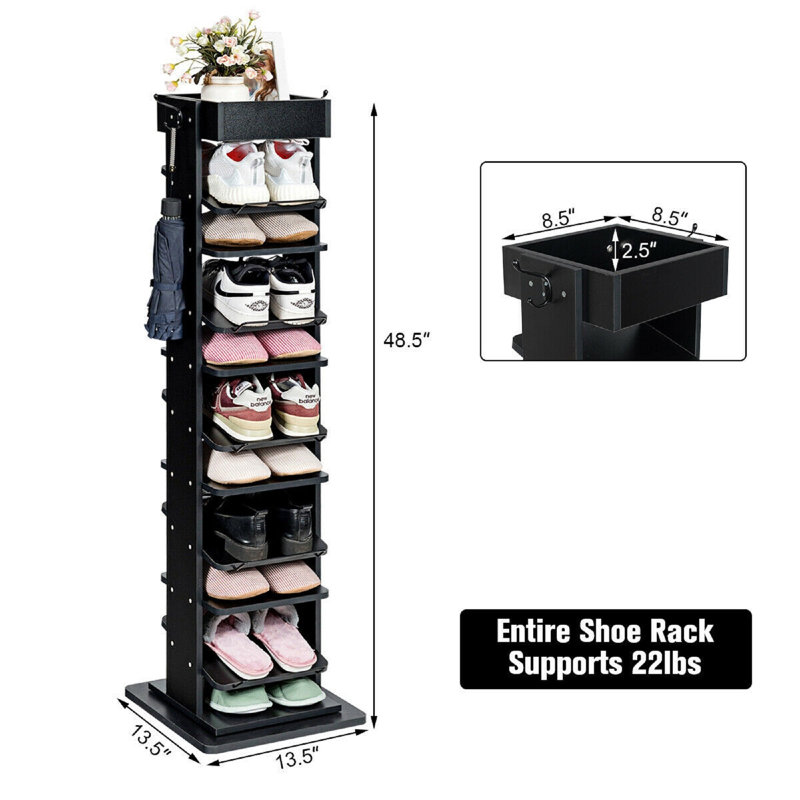 Hasbouck 10 Pair Stackable Shoe Rack