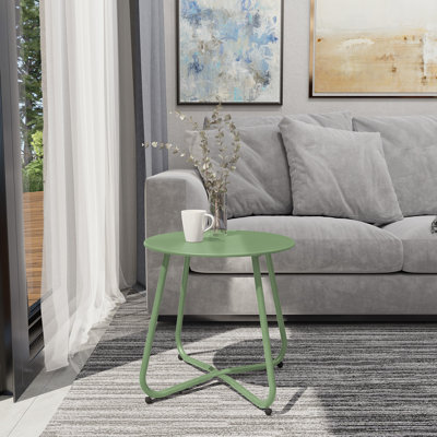 Ebern Round 114.6cm L Outdoor Side Table