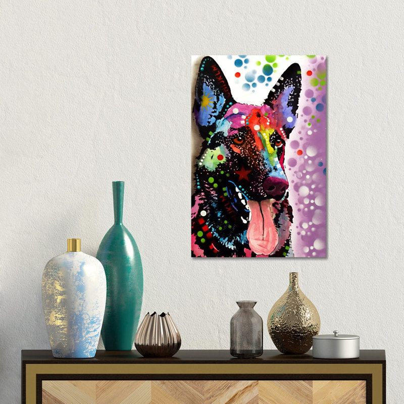 German Shepherd 1 Piece Wrapped Canvas Wall Art, 20.32 cm H x 30.48 cm W x 1.91 cm D