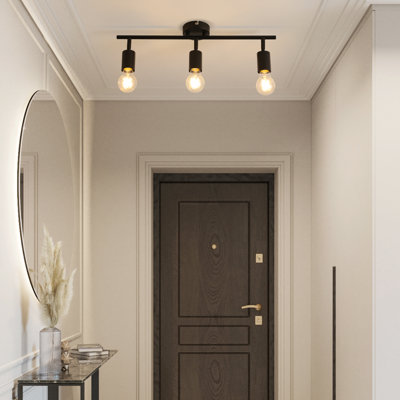 3-light Ceiling Spotlight E27 black Amsi