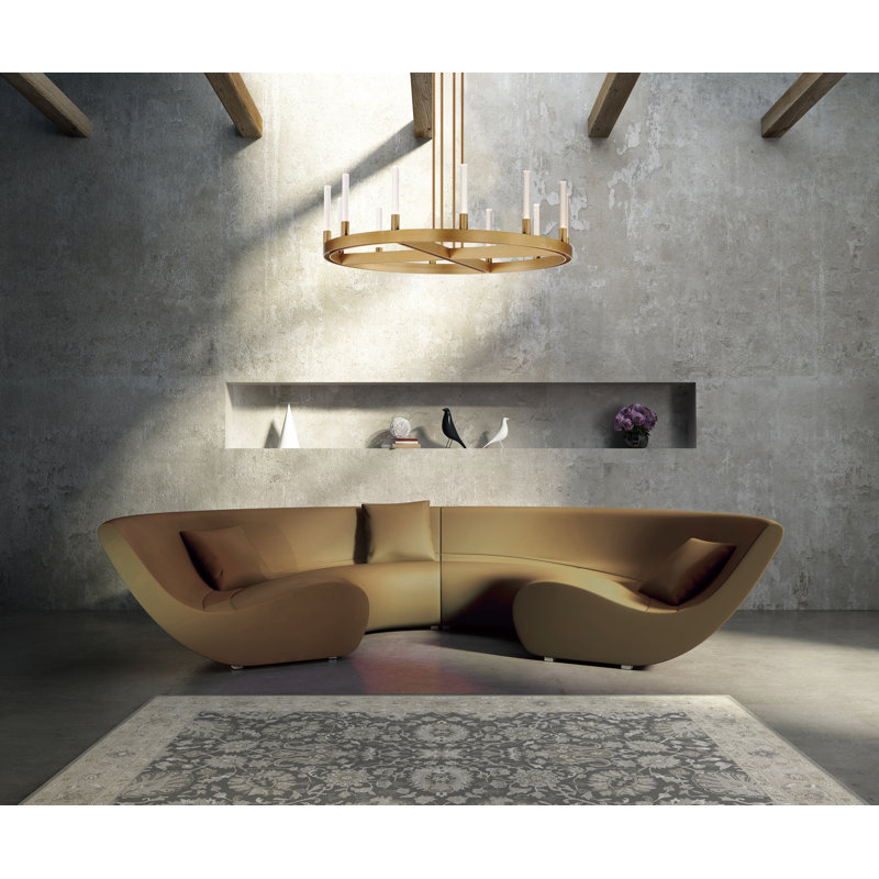 12 - Light Dimmable LED Wagon Wheel Chandelier, Gold