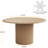 47 Inches Round Dining Table with Cylindrical Fluted Metal Base-748764423