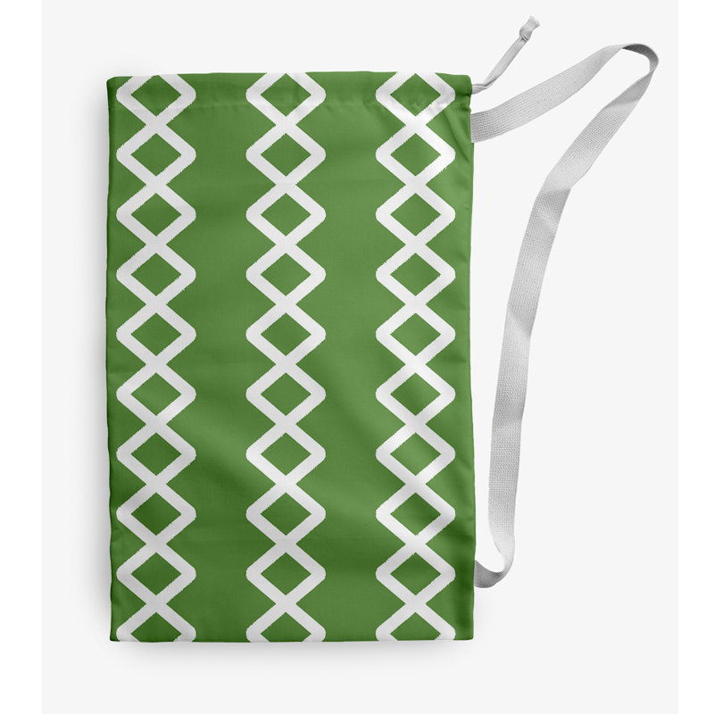 Sac à linge géométrique, Petit (H 29 po x l 18 po), Vert