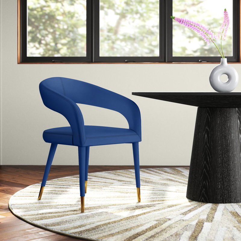 Chaise parsons rembourrée 31,5 po Yonkers, Velours bleu marine