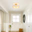 Plafonnier semi-encastré 3 lumières tambour moderne en lin-901382557